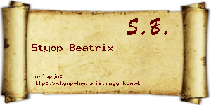 Styop Beatrix névjegykártya